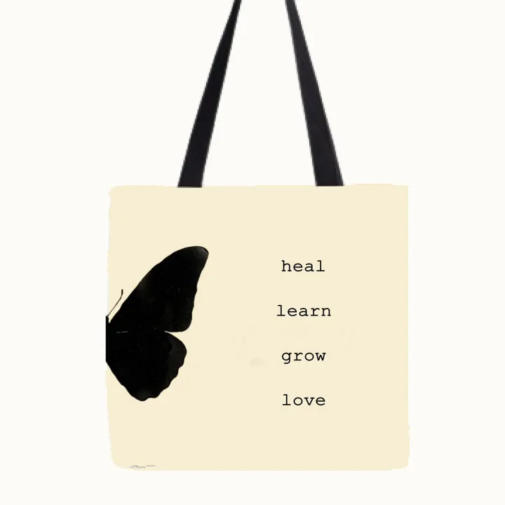 Tote Bag with Black Handle - Eco-Friendly Women’s Bag with Zipper