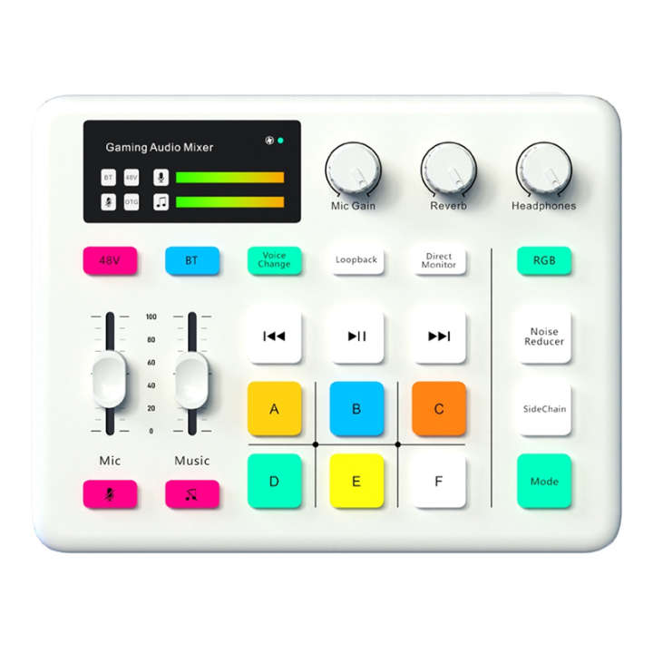 Live Broadcast Recording Audio Mixer G1 RGB Lighting Sound Card Gaming ...