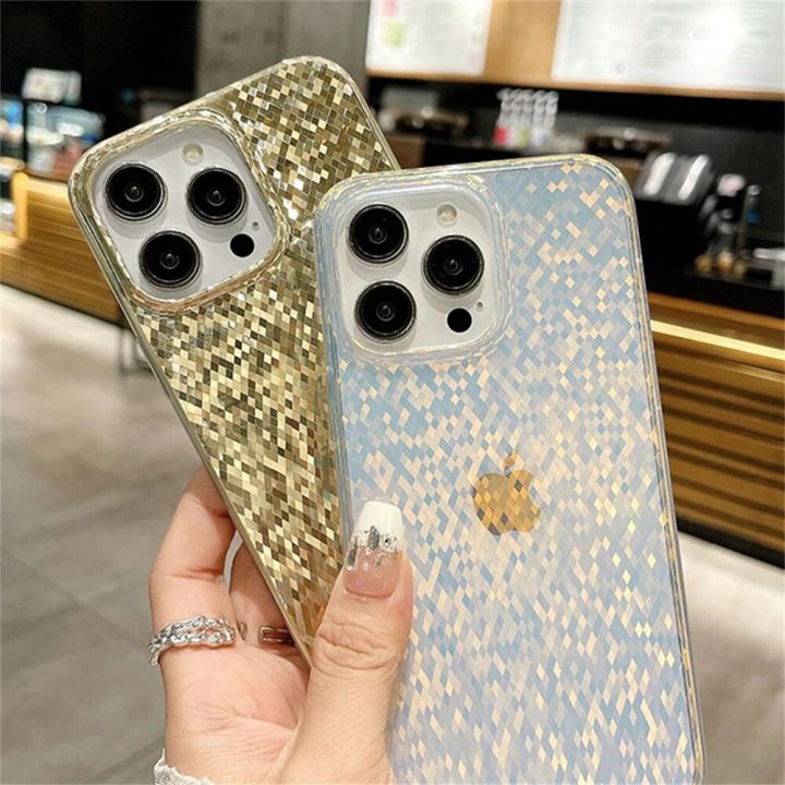 HODON%20Bling%20Glitter%20Diamond%20Lattice%20Rhinestones%20Sequins%20Phone%20Case%20For%20iPhone%2015%2012%2013%2014%20Pro%20Max%2015%20Plus%20Cases%20Electroplated%20Sparkling%20Protection%20Back%20Cover%20-%20Image%206