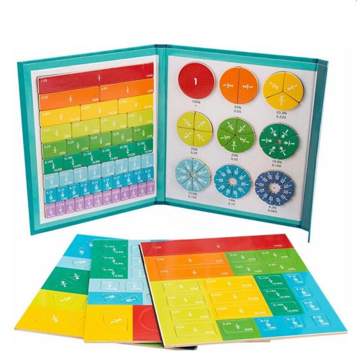 Magnetic Regrouping Math Kit Interactive Math Teaching Aid Wooden Fraction Book Kit Magnetic ...