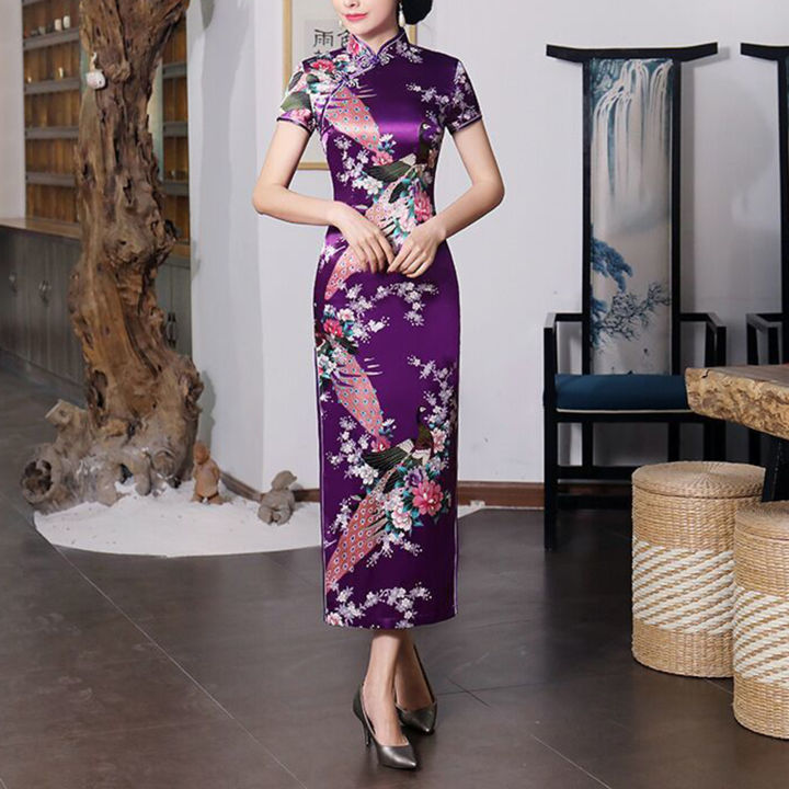 Epoch%20Chinese%20Cheongsam%20Dress%20Chinese%20Floral%20Print%20Cheongsam%20Dress%20with%20High%20Side%20Split%20Slim%20Fit%20Qipao%20for%20Summer%20Spring%20Retro%20Style%20Cheongsam%20-%20Image%204