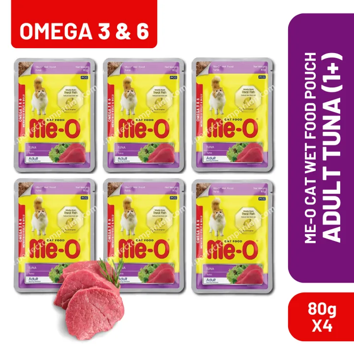 Me-O Wet Food- Tuna Flavour (Omega 3&6) 80g X 6