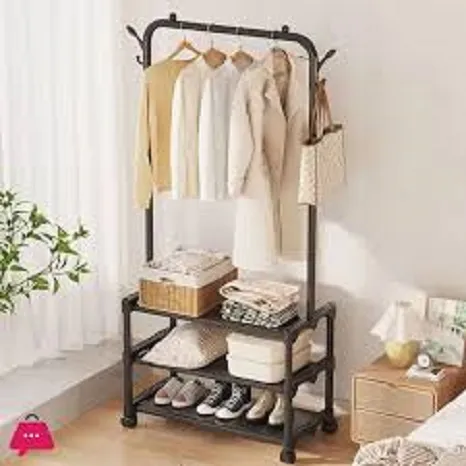 Metal Single Row Balcony Coat Rack Black Garments | Daraz.lk