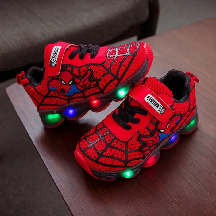 Spider-Man%20Children's%20Shoes%20with%20Lights%20Men's%20Children's%20Luminous%20Shoes%20Pumps%20Light-on%20Boys%20Luminous%20Shoes%20Student%20Flash%20Sports%20Shoes%20-%20Image%202