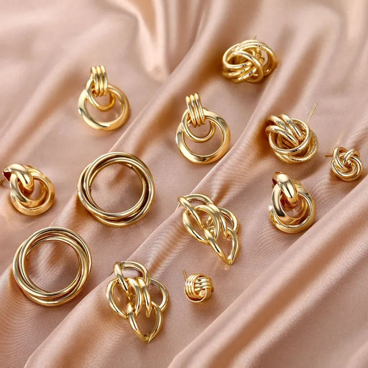 Gold%20Silver%20Color%20Alloy%20Drop%20Earrings%20For%20Women%20Exaggeration%20Earrings%20Wedding%20Simple%20Fashion%20Jewelry%20Trend%20Accessories%20-%20Image%204