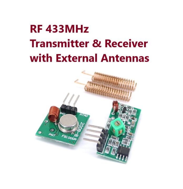 RF 433MHz Transmitter and Receiver ModuleS with External Antennas ...