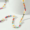 Necklace Ethnic Style Beaded Small Daisy Bohemian Handwoven Fashion Multi Color Necklace The Peach Lilac Jewelry Choker For Girls. 