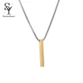 Sunny Men Necklace Stainless Steel Solid Color Chain, a Lightweight Male Pendant Gift. 