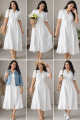 White Midi Shirt Dress for Women – Elegant Button Down Summer Dress with Waist Tie | Casual & Office Wear | Short Sleeve Flowy A-Line Dress Perfect for Daily Wear, Parties, Travel & Stylish Comfort. 