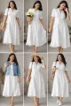 White Midi Shirt Dress for Women – Elegant Button Down Summer Dress with Waist Tie | Casual & Office Wear | Short Sleeve Flowy A-Line Dress Perfect for Daily Wear, Parties, Travel & Stylish Comfort. 