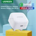 UGREEN 30W Type-C Power Delivery Fast Charger with UK Plug for iPhone, Samsung, iPad, MacBook Air (White) - 70197. 