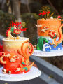 Chinese Style Happy New Year Cake Per Phoenix Per Birthday Cake Decoration Supplies For Mon Dad Birthday Party. 