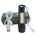 COB LED Flashlight Adjustable Focus Camping Torch Pen Clip Light LSW. 