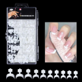 Anedshaop 500pcs/bag 100pcs/box New Nail Arts Short Nails White Crescent Profesional Shape Acrylic Nail Tips Half Cover Manicure Salon Tools. 