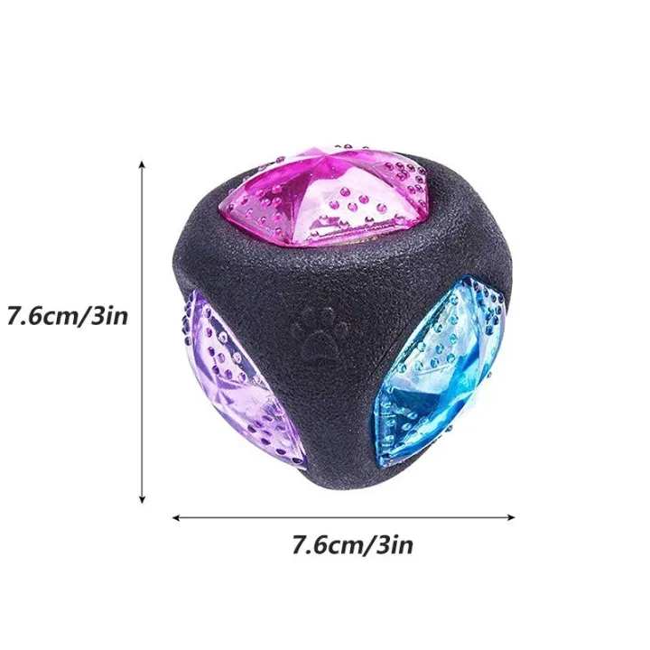 Benepaw Elastic Flash LED Dog Ball Rubber Durable Bite-resistant Interactive Dog Toys Small Large Pets Safe Sound Squeaker Game