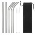 straw 304 Stainless Steel Straw Reusable Metal Drinking Straws Set Wholesale With Cleaning Brush Party Bar Accessory Eco Friendly NewParty Supplies. 