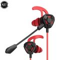 3.5mm Earphone with Mic Wired Headphones Double Horn AUX Handfree 8D Stereo HiFi Bass Earbuds Music Running Sport Headset InEar. 