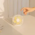 USB Mini Desktop Natural Fan Portable 3 Speed Adjustable 360 Degree Rotating Fan Five-leaf Fan Less Noise Light Weight Portable For Office Household Traveling. 