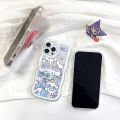 AMORVOR for Samsung M20 Back Cover With Free Holder Cartoon Anime Soft Wavy Phone Case Camera Protection Transparent TPU Soft Cover. 