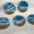 Seascape Resin Coaster set. 