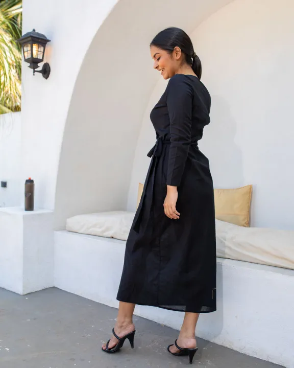 Hillary%20Linen%20Wrap%20Dress%20-%20Black%20-%20Image%204