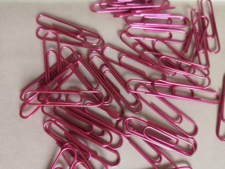【GlowBound】50mm large size paperclips 20 pcs/pkg cute metal clip bright pink rose color plastic wrap paper clip bookmark school supplies