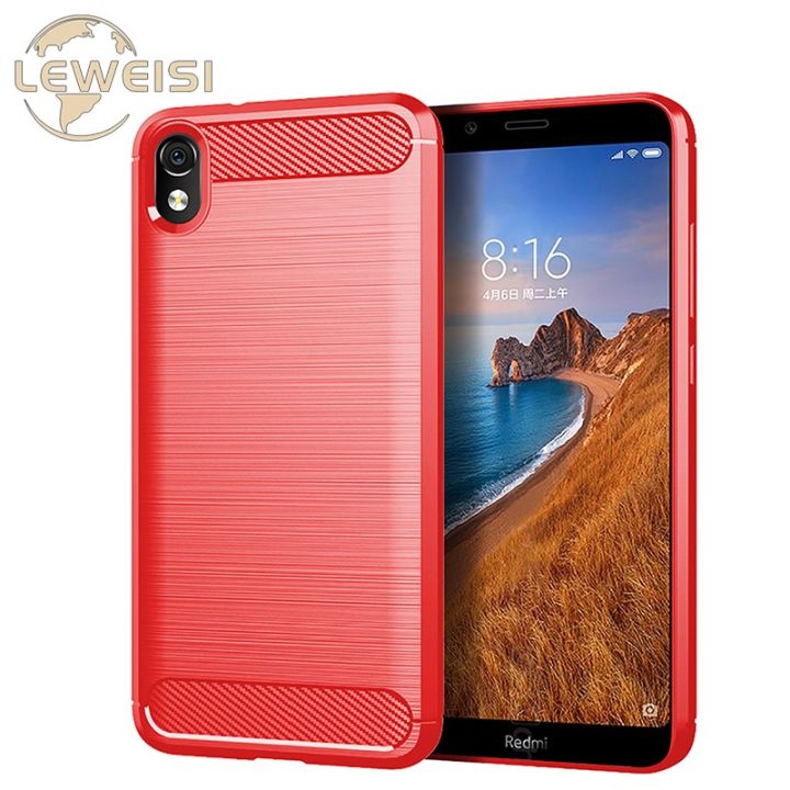 Leweisi Carbon Fiber Bumper Phone Case For Xiaomi Redmi 7A Back Cover Coque Shockproof Protective