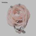 Sutuiying New Arrival Fashion Earphones Luxurious Bling Pearl Necklace for Girls With Mic Kecesic For Iphone 6 6s Samsung Phone. 