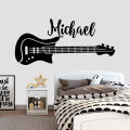 【Folio & Light】Personalized Name Wall Decal Guitar Boy Bedroom Wall Decor Vinyl Custom Name Music Wall Sticker Nursery Teen Room Decor A306. 