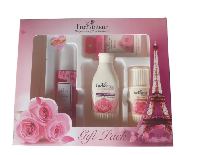Enchanteur Romantic Gift Pack + Free gift splash picnic wet tissue pack