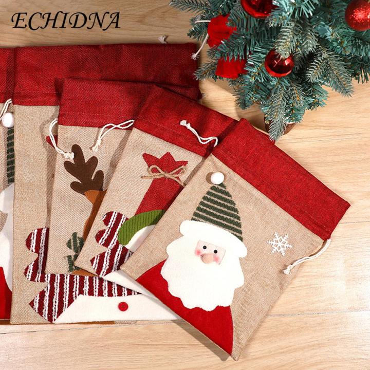 Soft Fabric Gift Bag Christmas Gift Bag Festive Drawstring Candy