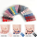 Summer Style 22Tips Mirror Toe Nail Stickers/Strips Nail Art Nails Stickers For Nails Toe Girls Self-Adhesive Feet Stickers. 