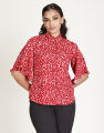 Spring & Summer Printed Blouse with Flared Sleeves. 