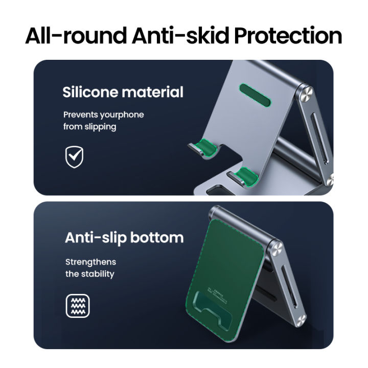 UGREEN%20Cell%20Phone%20Stand%20Adjustable%20Aluminum%20Mobile%20Phone%20Holder%20for%20Desk%20Compatible%20for%20iPhone%2012%20Pro%20Max%2011%20X%20SE%20XS%20XR%208%20Plus%206%207%206S,%20Samsung%20Galaxy%20Note20%20S20%20S10%20S9%20S8%20S7%20Smartphone%20Foldable%20-%20Image%205