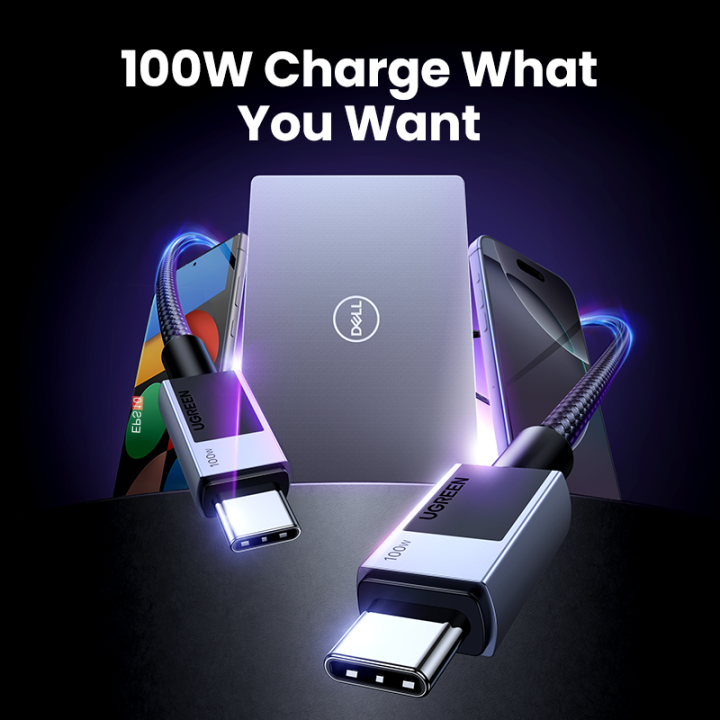 UGREEN%2060W%20100W%20240W%20USB-C%20Cable%20Type%20C%20to%20C%20Fast%20Charging%20Cable%20USB2.0%20Aluminum%20Braided%20Cable%20for%20iPhone%2015%20Series%20SAMSUNG%20S24%20S23%20Ultra%20iPad%20Pro%20Macbook%20MacBook%20Air%202020%20Matebook%20iPad%20Pro%20infinix%203m%202m%201m%200.5m%20-%20Image%203