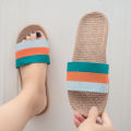 【ZOSR】Summer Linen Women'S Slippers Flat Sandals Home Color EVA Lightweight Shoes For Women Casual Slippers Free Shipping. 