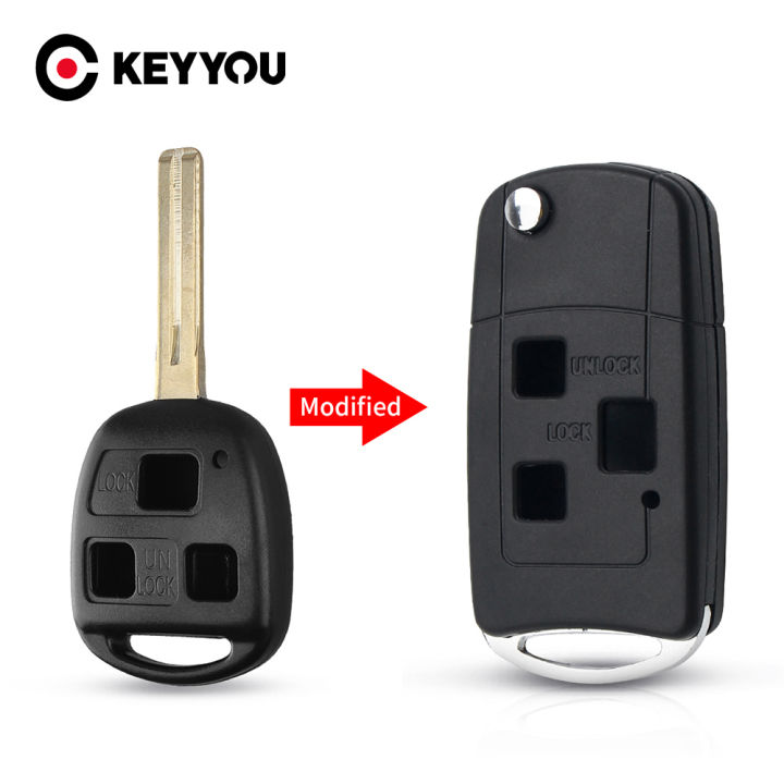 Keyyou 3 Buttons Modified Flip Remote Car Key For Lexus Rx300 Ls400 ...