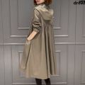 Clothing Slim Fit Thin 〕 Trench Coat Mid-Length Coat Spring and Autumn Hat Trendy Knee Female over Style { Wind Connection 〕 Raincoat 2019 Slimming Korean Style New ￣. 