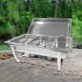 Chafing Dish Buffet Chafer Set Lid Rectangular Catering for Events Wedding. 