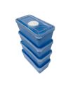 1 Piece Marble Blue color Plastic Food Container with Transparent lid (RECTANGULAR SMALL) Kitchen Grain Spicy Curry Lunch Box. 