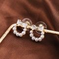 1 Pair Bowknot Pearls Girls Fashion Jewelry Mini Bridal Stud Earrings Ladies Wedding Elegant Party French Retro Women Korean INS. 
