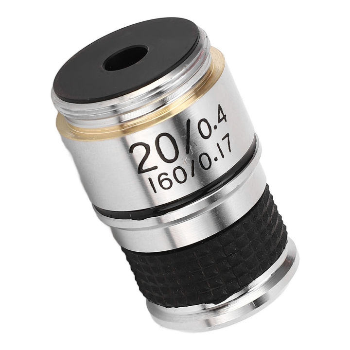 Microscope Lens Brass Aluminum Alloy RMS Interface 20X Microscope Objective Lens for Observation