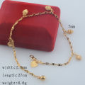 Seval Style Women Ladies Yellow Gold Color Link Ball Heart Anklets Chains. 