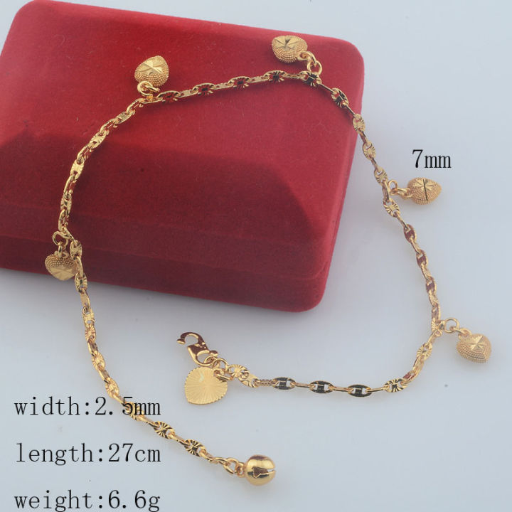 Seval%20Style%20Women%20Ladies%20Yellow%20Gold%20Color%20Link%20Ball%20Heart%20Anklets%20Chains%20-%20Image%204
