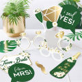 12pcs/set Wedding Photo Booth Props Just Married Photobooth Hen Party Decorations Team Bride To be Bridal Shower Party Supply. 
