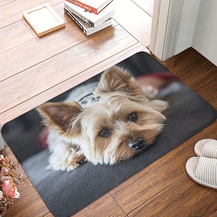 【Hot】 Cute Mini Yorkshire Terrier Doormat Bathroom Rectangle