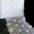 White  Lace 19cm  -Thread Mirror Flower Embroidery High Quality Lace Trim For Undergarments,Wedding Fabric. 