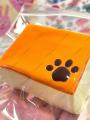 Cheese Cake Bread Taba Squishy Cute Cat Paw Print Cheese Cake Mochi Toy Squeeze Toy Stress Release Hand Relax Toy Gift Toy. 