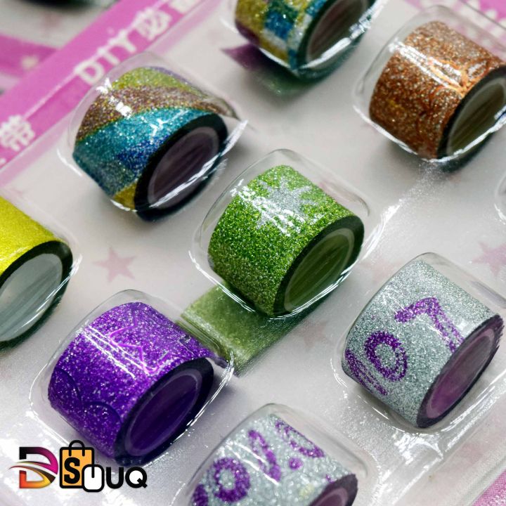 12%20Pcs/Set%20Adhesive%20Tape%20Lovely%20mini%20glitter%20Washi%20Tape%20Set%20DIY%20Decoration%20Sticker%20Label%20Masking%20Tape%20-%20Image%207