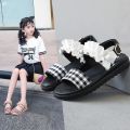 Back Velcro Girls' Sandals New One Pair of Shoes for Two Uses Children's Sandals Primary School Students Fashion Girls Middle and Big Children Cool. 